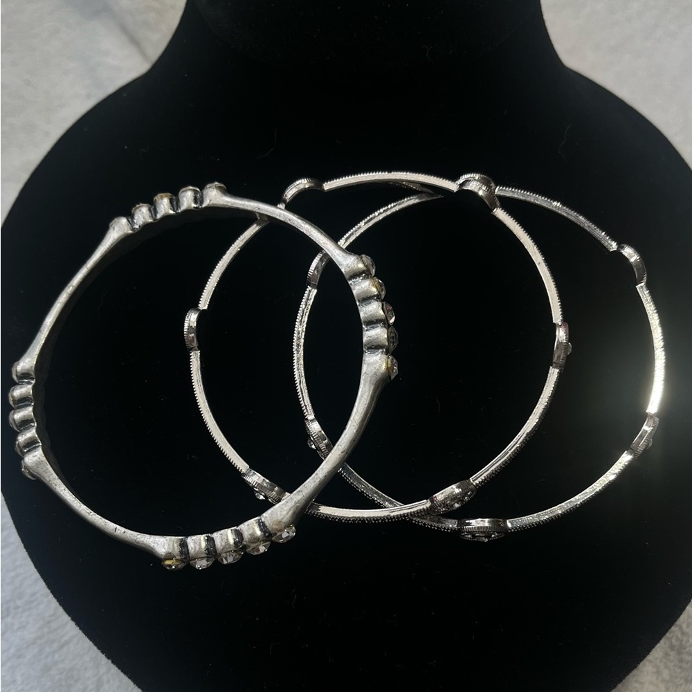 Set of 3 Silver Bangles